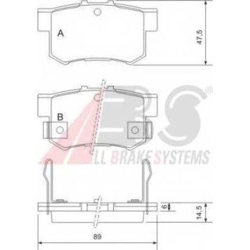 Колодки тормозные дисковые для HONDA ACCORD, CIVIC, INTEGRA, LEGEND, PRELUDE, S2000 <b>A.B.S. 36757</b>