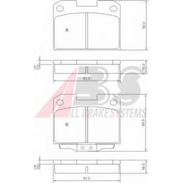 Колодки тормозные дисковые для MITSUBISHI 3000 GT(Z16A), GTO(Z1#A) <b>A.B.S. 36890</b>