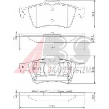 Колодки тормозные дисковые для FORD TOURNEO CONNECT, TRANSIT CONNECT / MAZDA 3 / NISSAN PRIMERA / OPEL SIGNUM, VECTRA / RENAULT ESPACE, LAGUNA, MEGANE, VEL SATIS / SAAB 9-3 / VOLVO C30, C70, S40, V50 <b>A.B.S. 37216</b>
