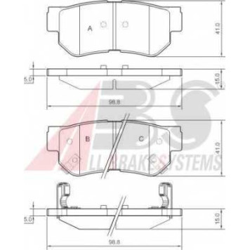 Колодки тормозные дисковые для HYUNDAI ELANTRA, GETZ, GRANDEUR, MATRIX, SANTA FE, SONATA, TUCSON, XG / KIA MAGENTIS, OPIRUS, SPORTAGE / SSANGYONG RODIUS, TURISMO <b>A.B.S. 37247</b>