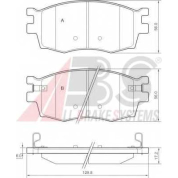 Колодки тормозные дисковые для HYUNDAI ACCENT(MC), i10(PA), i20(PB,PBT) / KIA RIO(JB) <b>A.B.S. 37520</b>