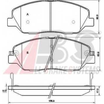 Колодки тормозные дисковые для HYUNDAI GENESIS(BH), SANTA FE(CM,DM,SM) / KIA BORREGO, SORENTO(XM) <b>A.B.S. 37522</b>
