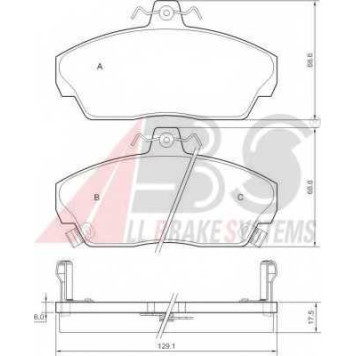 Колодки тормозные дисковые для HONDA CIVIC(EJ, EK, EP, ES, EU, EV, MA, MB, MC), CONCERTO(HW, HWW, MA) / LAND ROVER FREELANDER(LN, LN#) <b>A.B.S. 36746 / 21515</b>