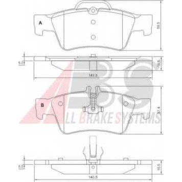 Колодки тормозные дисковые для MERCEDES CLS(C218, C219, X218), E(S211, S212, W211, W212), S(C216, V222, W220, W221, W222, X222), SL(R230) <b>A.B.S. 37319 / 23334</b>
