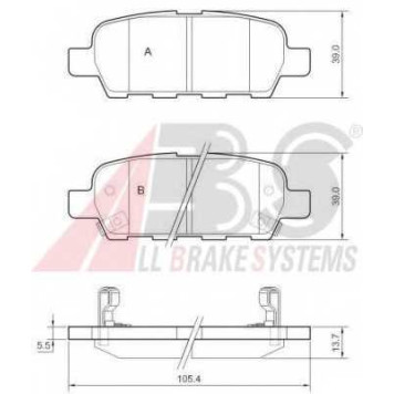 Колодки тормозные дисковые для INFINITI FX, G, M35, M45 / NISSAN CUBE, MURANO, QASHQAI, TEANA, TIIDA, X-TRAIL / RENAULT KOLEOS <b>A.B.S. 37321 / 23814</b>