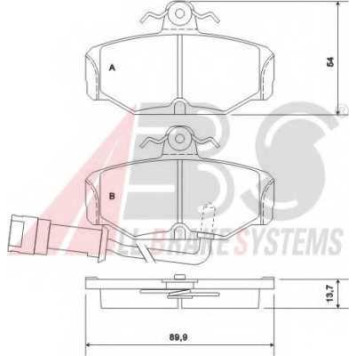 Колодки тормозные дисковые для FORD ESCORT(AAL,ABL,GAL), SCORPIO(GAE,GFR,GGE,GGR,GNR), SIERRA(BNC,BNG,GB4,GBC,GBG) <b>A.B.S. 36170 / 20981</b>