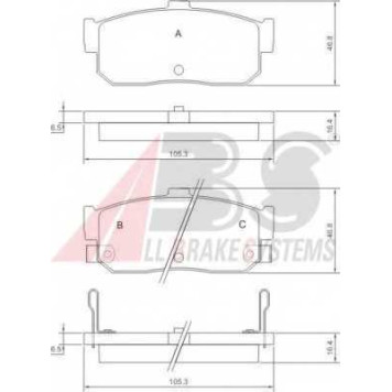Колодки тормозные дисковые для NISSAN 100 NX(B13), ALMERA(N15,N16), CEFIRO, PRIMERA(P10,P11,W10), PULSAR(N14), SUNNY(N14) <b>A.B.S. 36742</b>