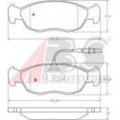 Колодки тормозные дисковые для CITROEN SAXO(S0, S1) / PEUGEOT 106(1, 1#), 306(7#, 7A, 7B, 7C, 7D, 7E, N#, N3, N5) <b>A.B.S. 36850 / 21430</b>