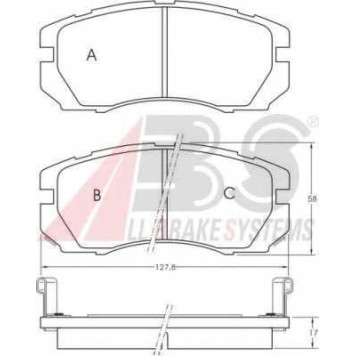 Колодки тормозные дисковые для SUBARU IMPREZA(GC,GF), LEGACY(BC,BJF) <b>A.B.S. 36878</b>