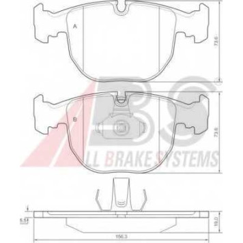 Колодки тормозные дисковые для BMW 5(E39), 7(E38), X3(E83), X5(E53), Z8(E52) / LAND ROVER RANGE ROVER(LM) <b>A.B.S. 36961</b>