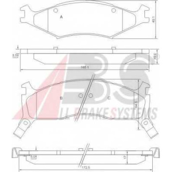 Колодки тормозные дисковые для KIA SPORTAGE(K00) <b>A.B.S. 37043</b>