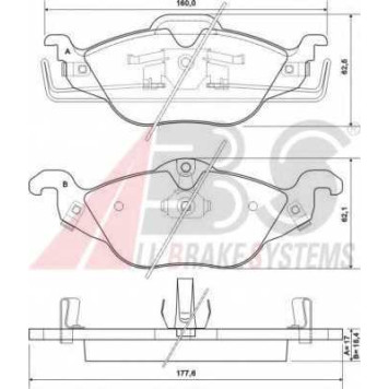 Колодки тормозные дисковые для CHEVROLET CORSA / OPEL ASTRA(F07#, F08#, F35#, F48#, F67, F69#, F70) <b>A.B.S. 37065 / 23063</b>