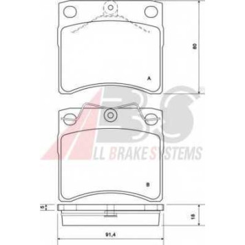 Колодки тормозные дисковые для VW TRANSPORTER(70XA, 70XB, 70XC, 70XD, 7DB, 7DK, 7DW) <b>A.B.S. 37099 / 20195</b>