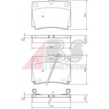 Колодки тормозные дисковые для MITSUBISHI GALLOPER(JK-01), PAJERO(K90,KG#,KH#) <b>A.B.S. 37284</b>