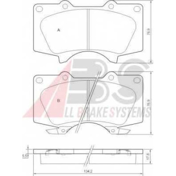 Колодки тормозные дисковые для LEXUS GX / MITSUBISHI PAJERO / TOYOTA FJ CRUISER, HILUX, LAND CRUISER 150, LAND CRUISER <b>A.B.S. 37420</b>