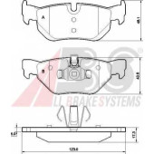 Колодки тормозные дисковые для BMW 1(E81,E82,E87,E88), 3(E90,E91,E92,E93), X1(E84) <b>A.B.S. 37437</b>