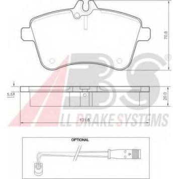 Колодки тормозные дисковые для MERCEDES A(W169), B(W245) <b>A.B.S. 37457</b>