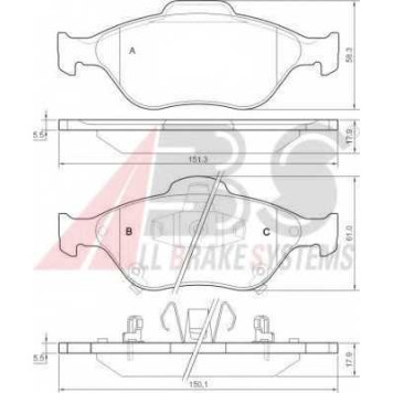 Колодки тормозные дисковые для DAIHATSU CHARADE / TOYOTA YARIS(KSP13#, KSP9#, NCP13#, NCP9#, NHP13#, NLP13#, NSP13#, NSP9#, SCP9#, ZSP9#) <b>A.B.S. 37546</b>