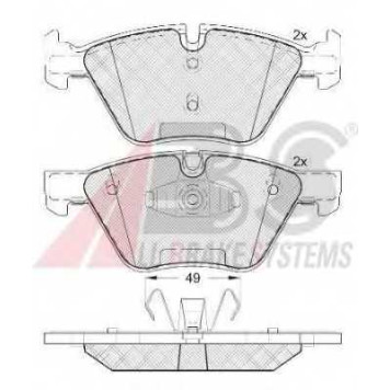 Колодки тормозные дисковые для BMW 1(E81,E82,E87,E88), 3(E90,E91,E92,E93) <b>A.B.S. 37551</b>