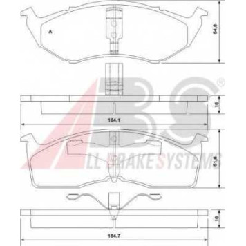 Колодки тормозные дисковые для CHRYSLER NEON(PL), VISION, VOYAGER(GS) <b>A.B.S. 38642</b>