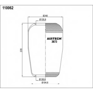 Кожух пневматической рессоры AIRTECH 110062 / 3673-1