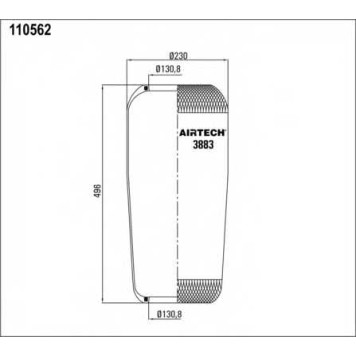 Кожух пневматической рессоры AIRTECH 110562 / 3883-1