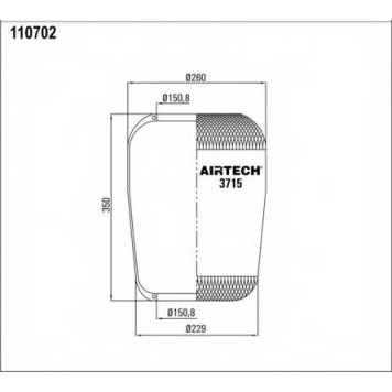 Кожух пневматической рессоры AIRTECH 110702 / 3715-1
