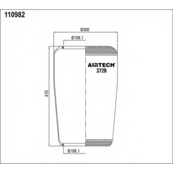 Кожух пневматической рессоры AIRTECH 110982 / 3728