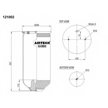 Кожух пневматической рессоры AIRTECH 121002 / 34158 P-1