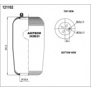 Кожух пневматической рессоры AIRTECH 121102 / 34390-01 P-1