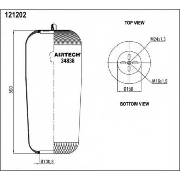 Кожух пневматической рессоры AIRTECH 121202 / 34838 P-2