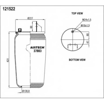 Кожух пневматической рессоры AIRTECH 121522 / 37803 P-1
