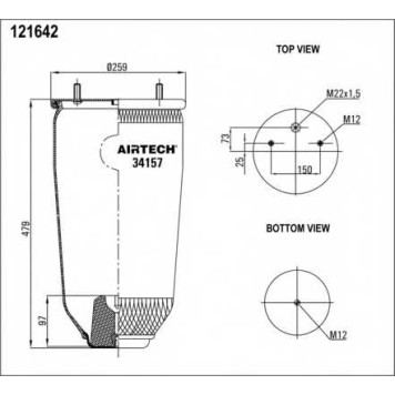 Кожух пневматической рессоры AIRTECH 121642 / 34157 P-1