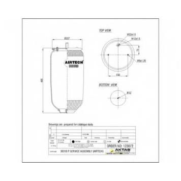 Кожух пневматической рессоры AIRTECH 123072 / 36318 P