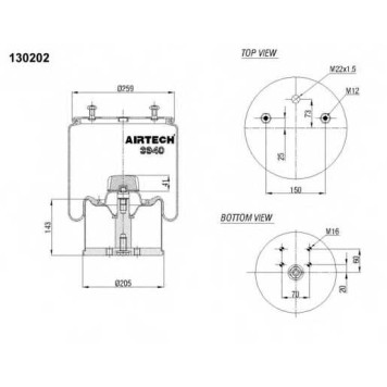 Кожух пневматической рессоры AIRTECH 130202 / 3940  K