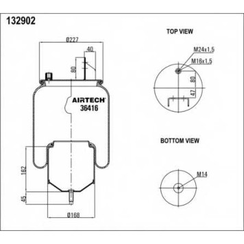 Кожух пневматической рессоры AIRTECH 132902 / 36416  K-1