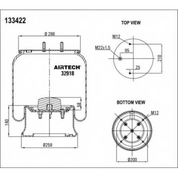 Кожух пневматической рессоры AIRTECH 133422 / 32918 K-1