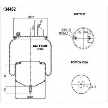 Кожух пневматической рессоры AIRTECH 134462 / 37804 K-1