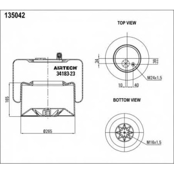 Кожух пневматической рессоры AIRTECH 135042 / 34183-23 K-1