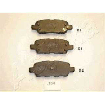 Колодки тормозные дисковые задний для INFINITI FX, G, M35, M45 / NISSAN ALTIMA, CUBE, ELGRAND, JUKE, LEAF, MURANO, PULSAR, QASHQAI, SERENA, TEANA, TIIDA, X-TRAIL / SUZUKI GRAND VITARA, LANDY <b>ASHIKA 51-01-154</b>