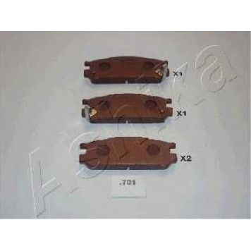 Колодки тормозные дисковые задний для SUBARU FORESTER(SF), IMPREZA(GC,GF,GFC), LEGACY(BC,BD,BE,BG,BH,BJF), OUTBACK(BE,BH), SVX(CX) <b>ASHIKA 51-07-701</b>