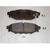 Колодки тормозные дисковые задний для SUBARU BRZ, FORESTER, IMPREZA, LEGACY, OUTBACK, XV / TOYOTA GT 86 <b>ASHIKA 51-07-704</b>