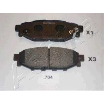 Колодки тормозные дисковые задний для SUBARU BRZ, FORESTER, IMPREZA, LEGACY, OUTBACK, XV / TOYOTA GT 86 <b>ASHIKA 51-07-704</b>