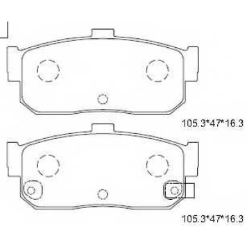 Колодки тормозные дисковые задний для NISSAN ALMERA(N15), CEFIRO(J31), MAXIMA QX(A32,A33), PULSAR(N14) <b>ASIMCO KD1714</b>