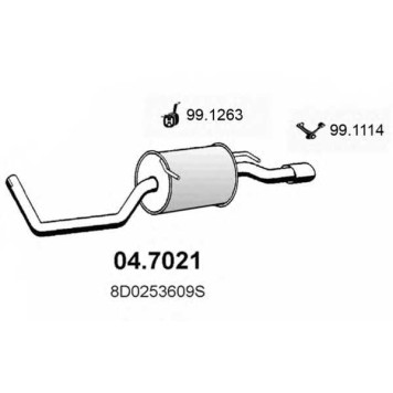 Глушитель выхлопных газов конечный ASSO 04.7021