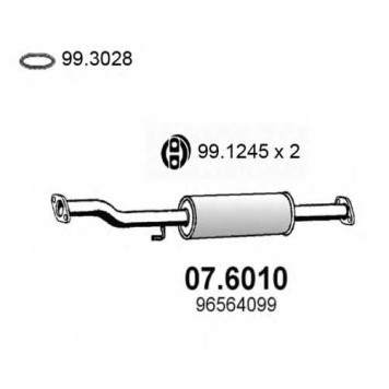 Средний глушитель выхлопных газов ASSO 07.6010