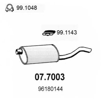 Глушитель выхлопных газов конечный ASSO 07.7003