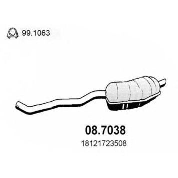 Глушитель выхлопных газов конечный ASSO 08.7038