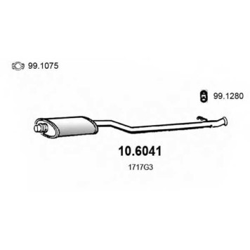 Средний глушитель выхлопных газов ASSO 10.6041