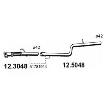 Труба выхлопного газа ASSO 12.3048